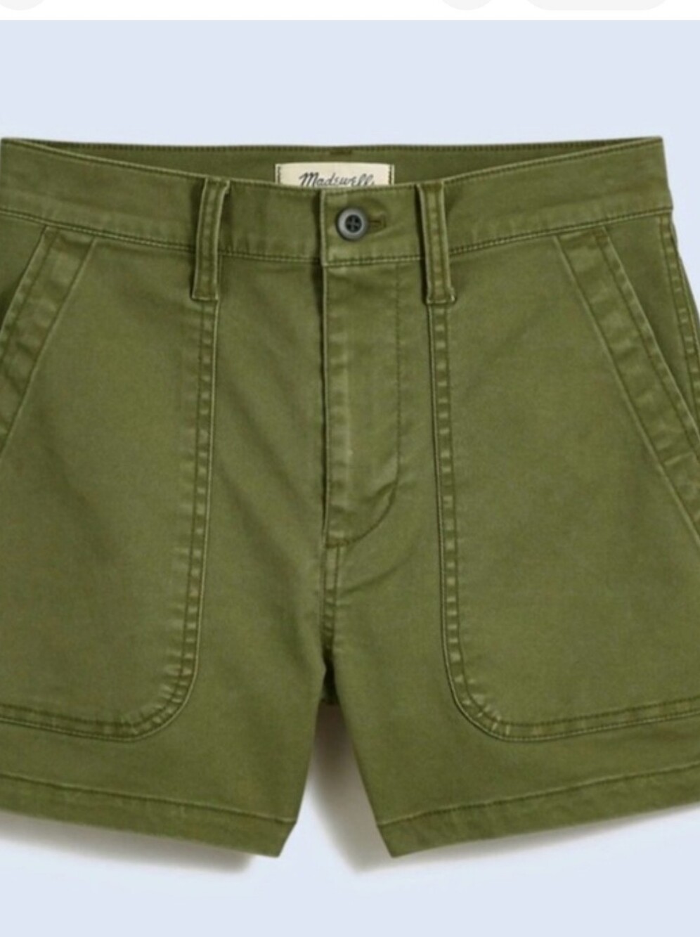Madewell Casual High-Rise Utility Shorts Olive Green 31 Sz 12 Nu254